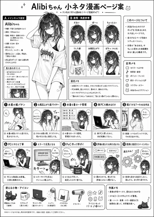 小ネタ漫画ページ案のサムネイル