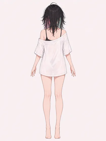 背面の固定カット