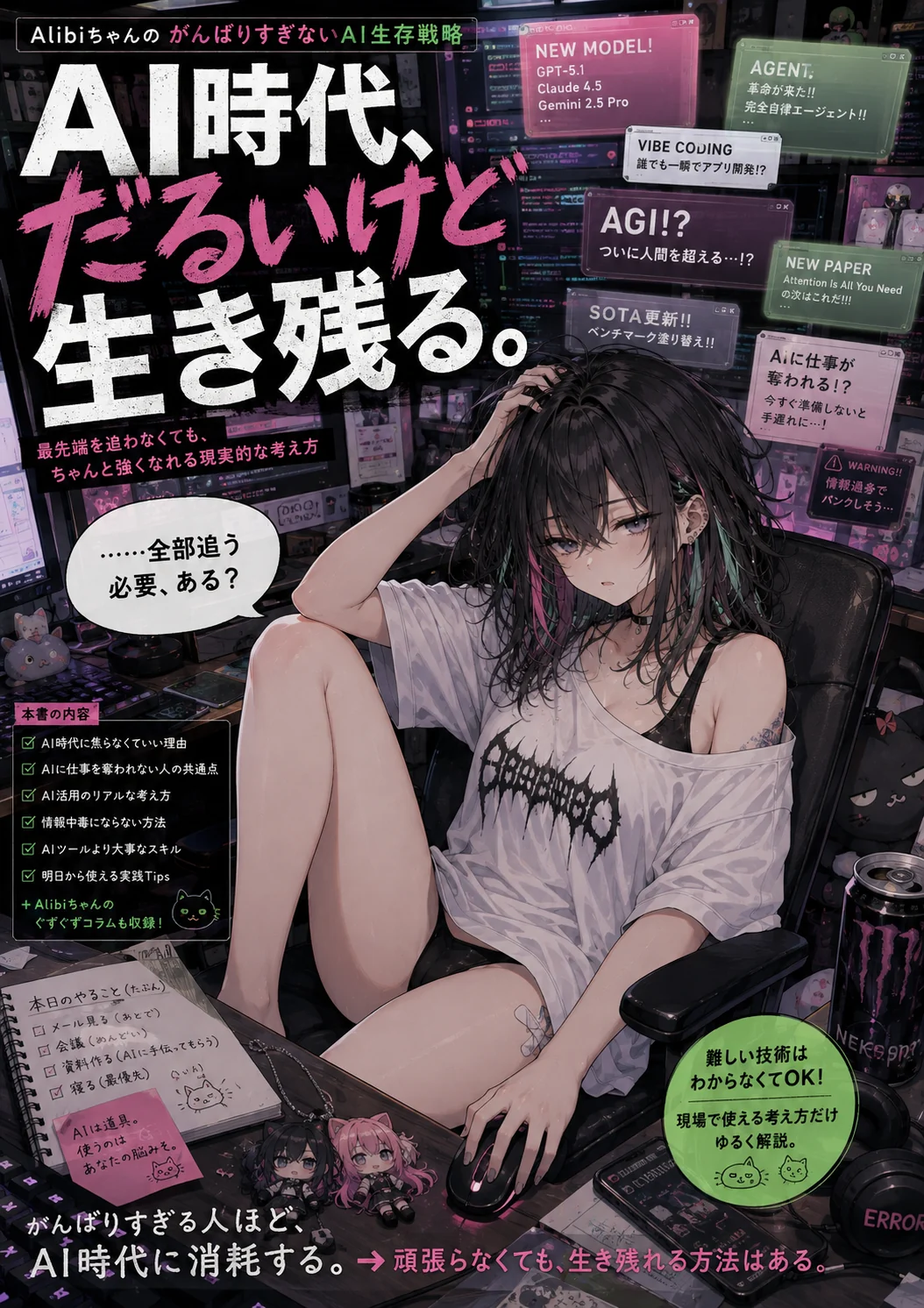 新刊『AI時代、だるいけど生き残る。』表紙